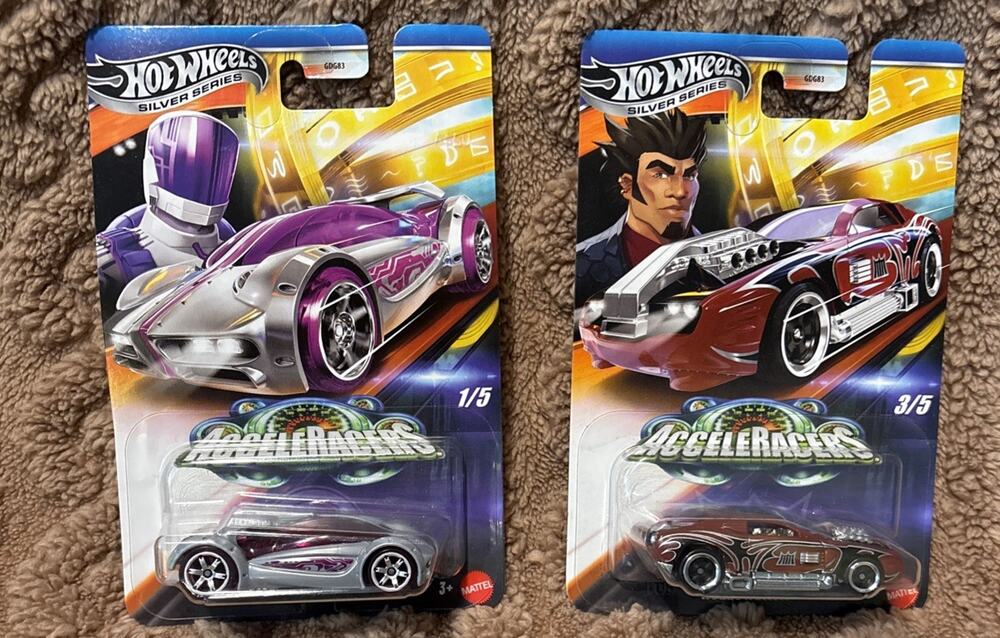 2025 Hot Wheels AcceleRacers Silver Series 1/5 IRIDIUM 3/5 Hollowback